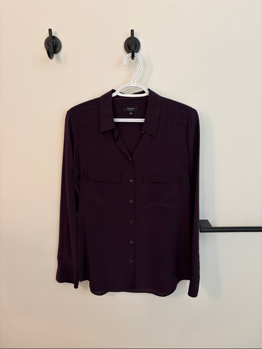Aritzia Babaton Purple Silk Blouse